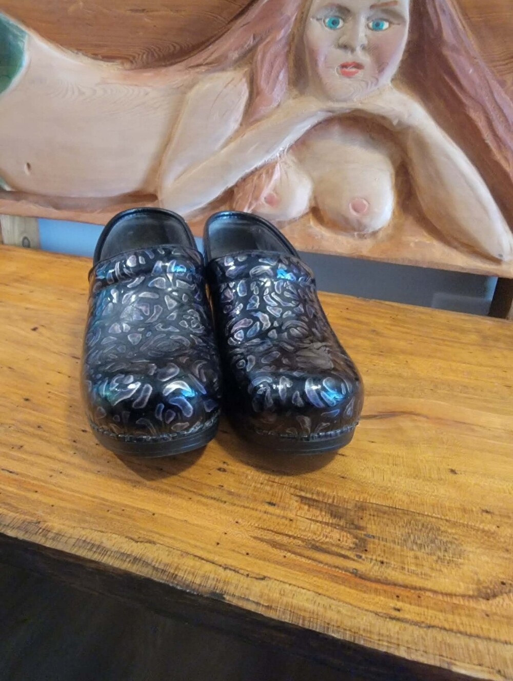Dansko Sz 40=9 Pro XP Night Rose Black & Purple Floral Pantent Leather - Picture 3 of 10